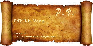 Pákh Vera névjegykártya